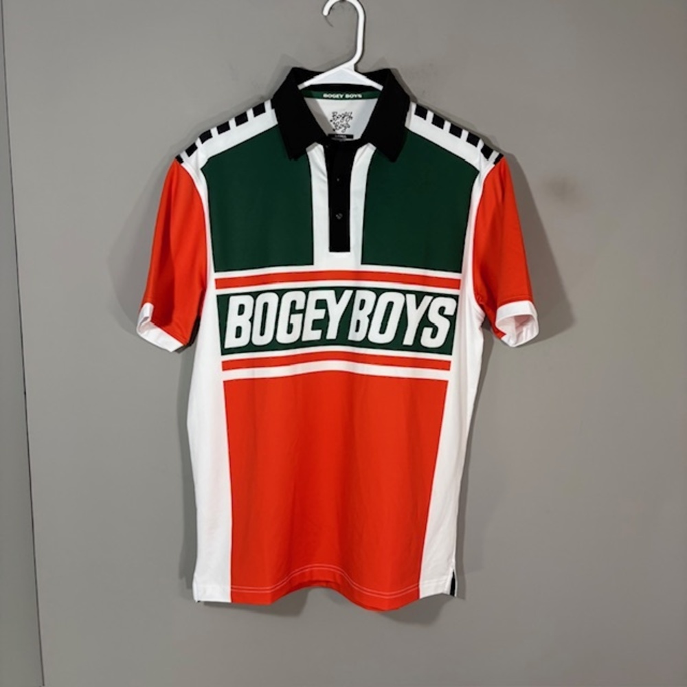 Bogey Boys Polo Shirt Mens S Multicolor Colorblock Golf Performance Stretch Top